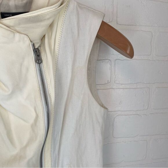 Vince Leather Trim Zip Up Vest - Picture 8 of 11